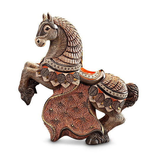 Limited‑edition 2025 ceramic horse sculpture, hand‑crafted. Elegant home or office art. Horse sculpture. Horse art statue. Hand‑painted equine figurine. Santos style home décor. Tabletop art.