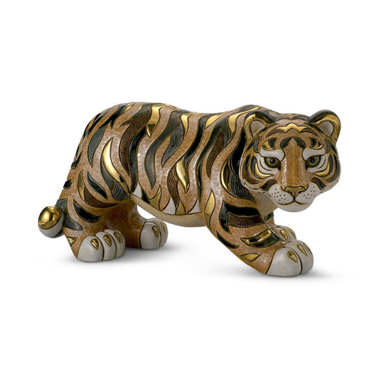 Royal Tiger | 2009 Limited‑Edition Hand‑Carved Ceramic Tiger Sculpture. Limited‑edition 2009 hand‑carved and painted ceramic tiger sculpture; 34 cm, artisan craftsmanship, wildlife collectible art. Luxury figurine.