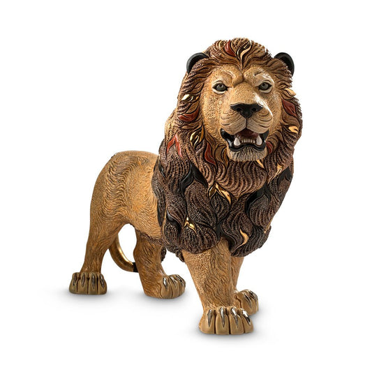 Animal figurine decor, Tabletop sculpture, Limited edition art collectible, Handcrafted home accent, Regal lion ceramic statue, Hand‑painted lion figurine, Limited edition lion sculpture, Uruguayan ceramic lion art, Lion mantelpiece centerpiece, Majestic lion collectible, Artisanal lion home accent, Ceramic animal royalty décor