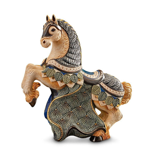 Limited‑edition 2025 ceramic horse sculpture, hand‑crafted. Elegant home or office art. Horse sculpture. Horse art statue. Hand‑painted equine figurine. Santos style home décor. Tabletop art.