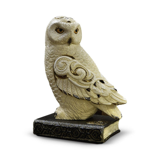 Owl on Book Figurine. Handcrafted Owl Sculpture. Snowy Owl Ceramic Statue. Limited Edition Owl Decor. Wisdom Owl Ornament. Owl and Book Symbolic Figurine. Collector Owl Figurine. Artisan Owl Home Accent. Decorative Owl Library Statue. Owl Spirit Animal Decor