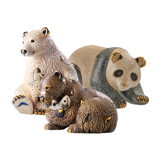 bear figurines, collectible bear sculptures, De Rosa Rinconada bears, polar bear statue, grizzly bear figurine, panda bear sculpture, ceramic bear collectibles, handmade wildlife art, hand-painted bear figurines, artisan ceramic animals, luxury bear sculptures, wildlife collectible decor, symbolic animal figurines, collectible animal statues, gift for bear lovers, cultural bear art
